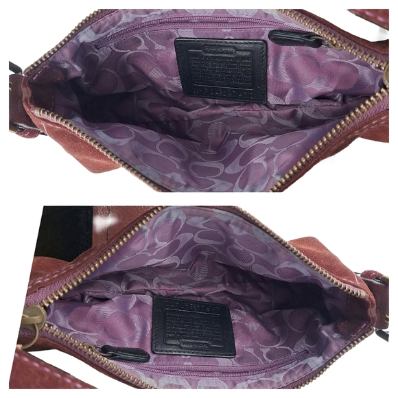 Vintage Coach 7470 Suede Hamptons Demi Baguette Hobo Bag - Picture 10 of 14